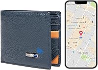 Vista 10 de Cartera para hombre con rastreador funciona con iOS y Android, billetera con gran capacidad de cuero auténtico, 9 tarjetas y 1 ventana