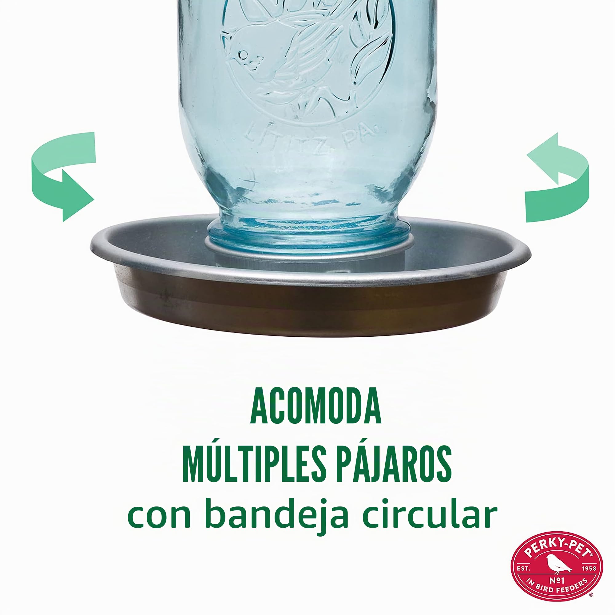 Opus [Perky-Pet] Bebedero para pájaros Tarro de cristal 783