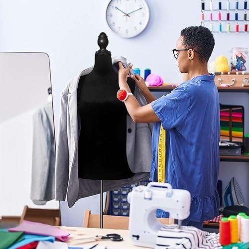 Vista 12 de Torso de maniquí femenino con soporte, talla grande 10-12 vestido de maniquí femenino forma 61-67 pulgadas altura ajustable, soporte de trípode