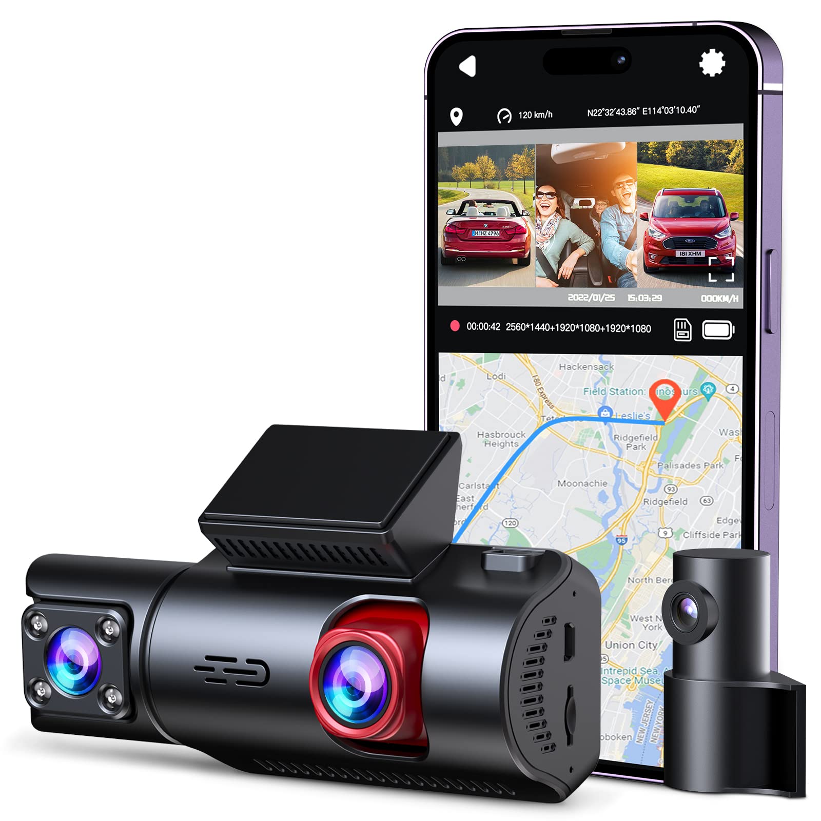 Lamtto 3 Channel Dash Cam