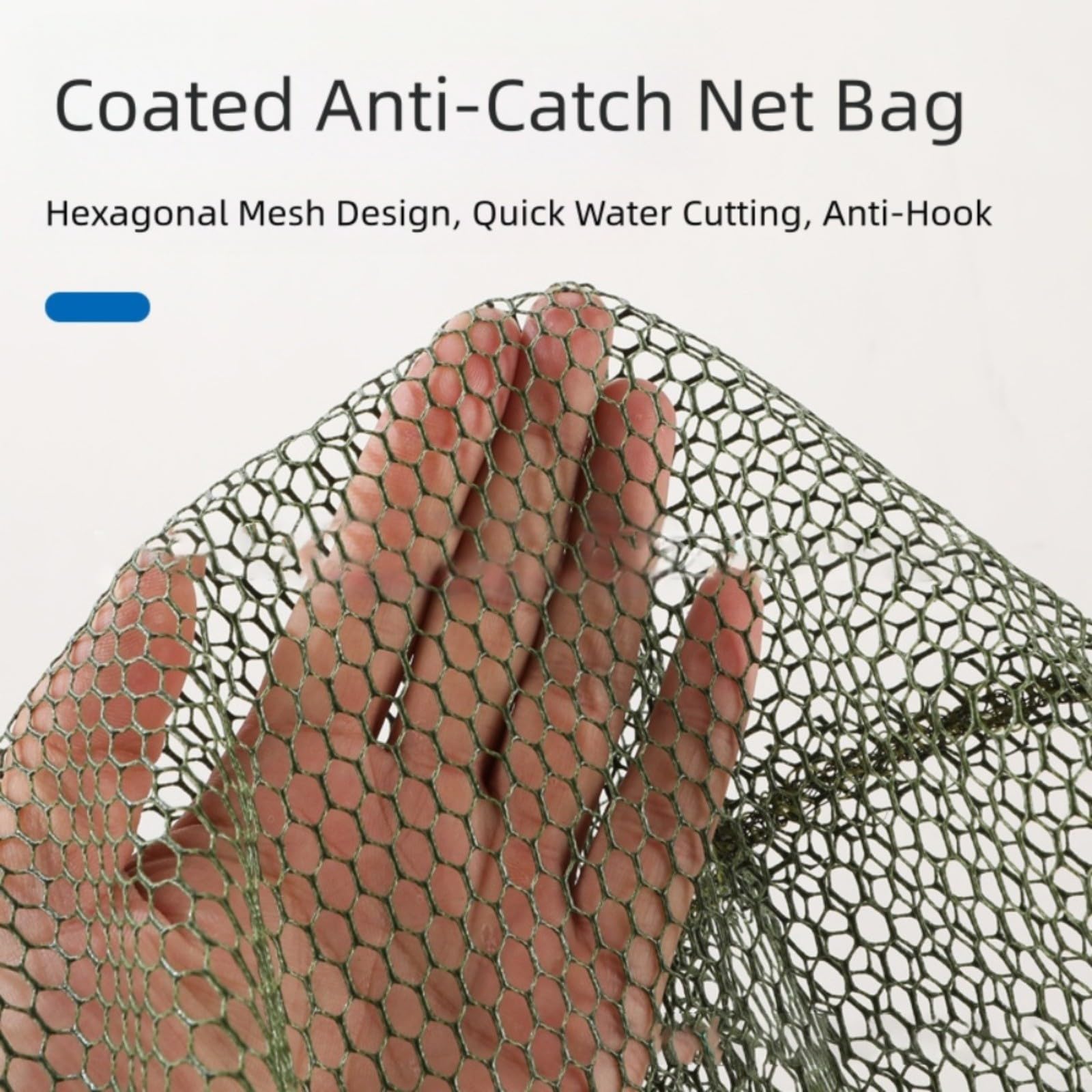 Épuisette de pêche de 78 cm avec tige pliable en alliage d'aluminium, maille revêtue de colle et poignée en caoutchouc confortable conçue pour une pêche portable et flexible