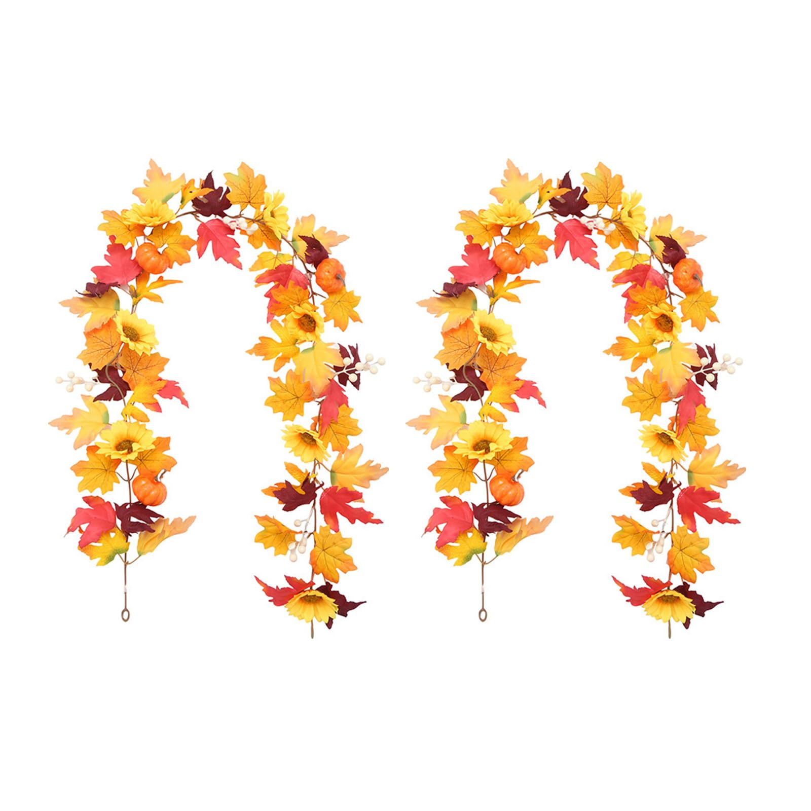 Flexible Faux Fall Foliage Wreath, Autumn Decor for Year-Round Indoor Outdoor Seasonal Displays Artificial Fall Foliages Decoration
