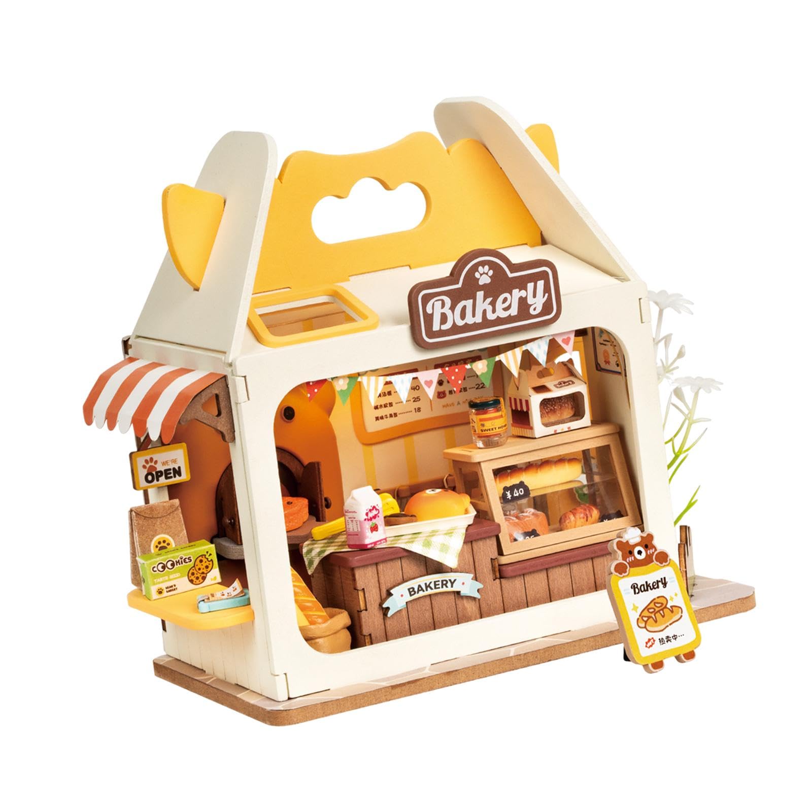 DIY Casa delle Bambole Miniatura Kit Modellino Legno Giocattolo Artigianale Blocchi Costruzione Assemblaggio Creativo Forma Portatile, Forno