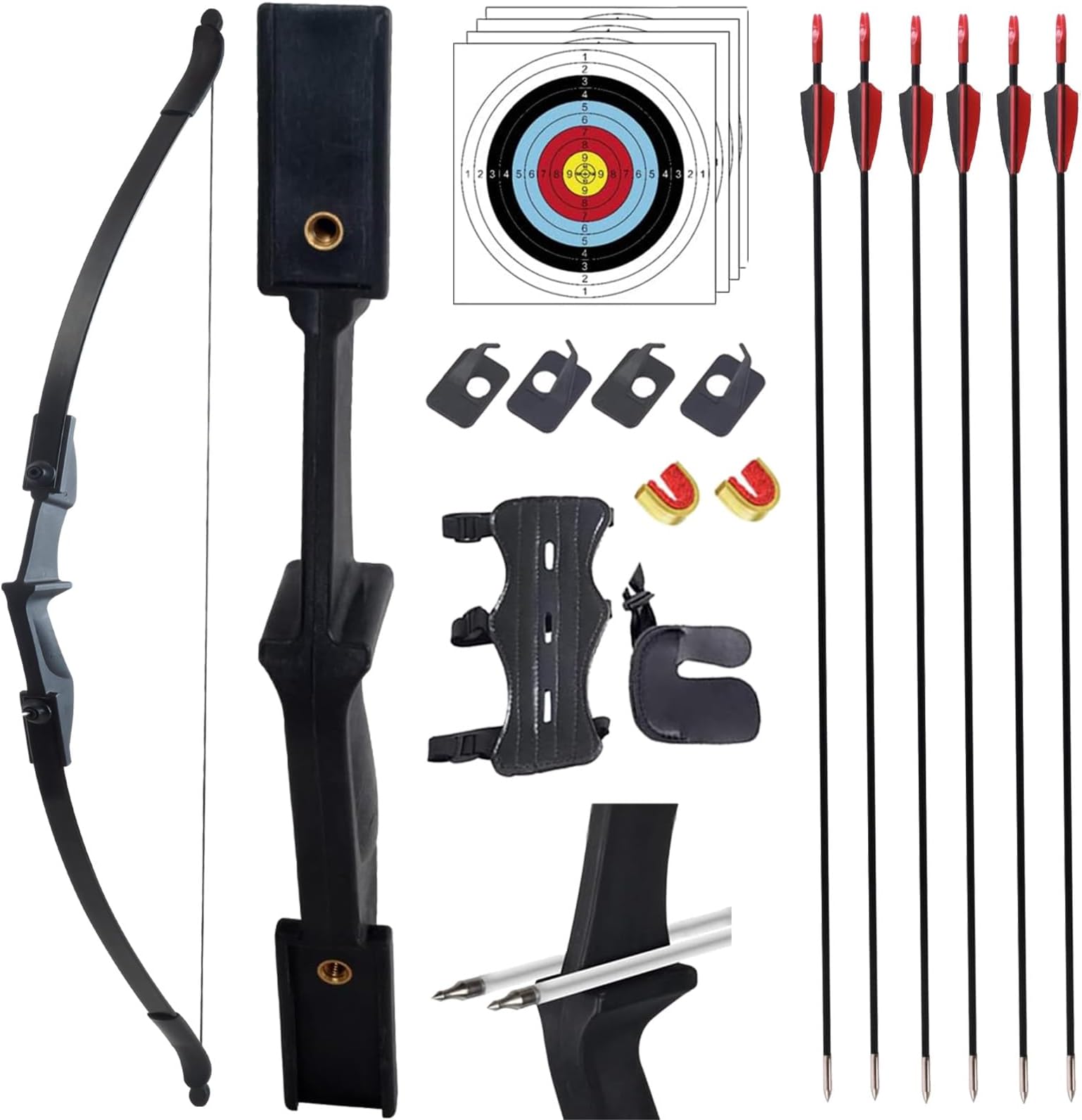 SOPOGER Recurve Bow and Arrow Set for Adults & Youth 20 30 40lb, Takedown Archery Kit for Beginners Right & Left Handed Outdoor Target Practice & Training