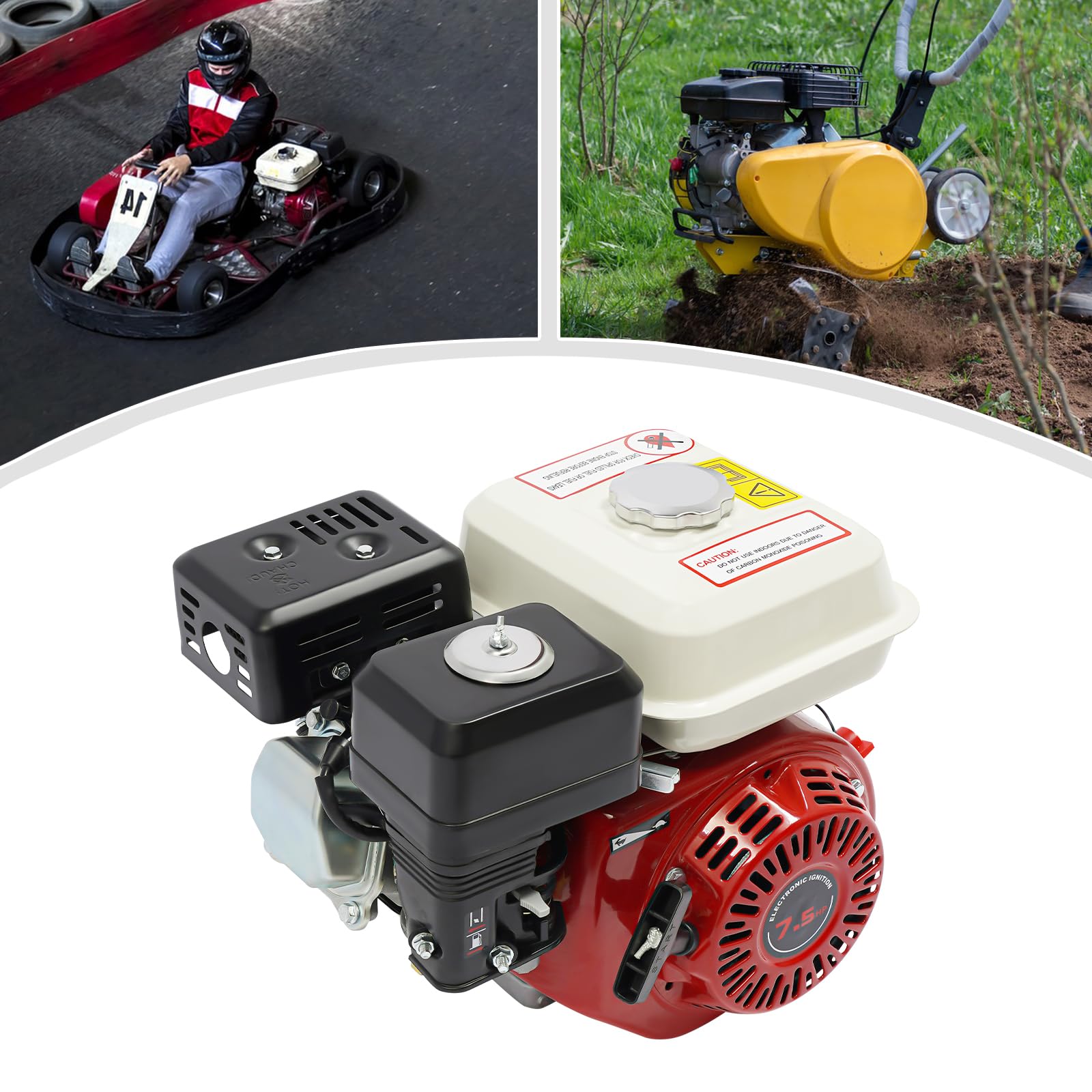 Potente motor de 4 tiempos con 7,5 CV, robusto motor de gasolina como motor multiuso y kart para diversos dispositivos