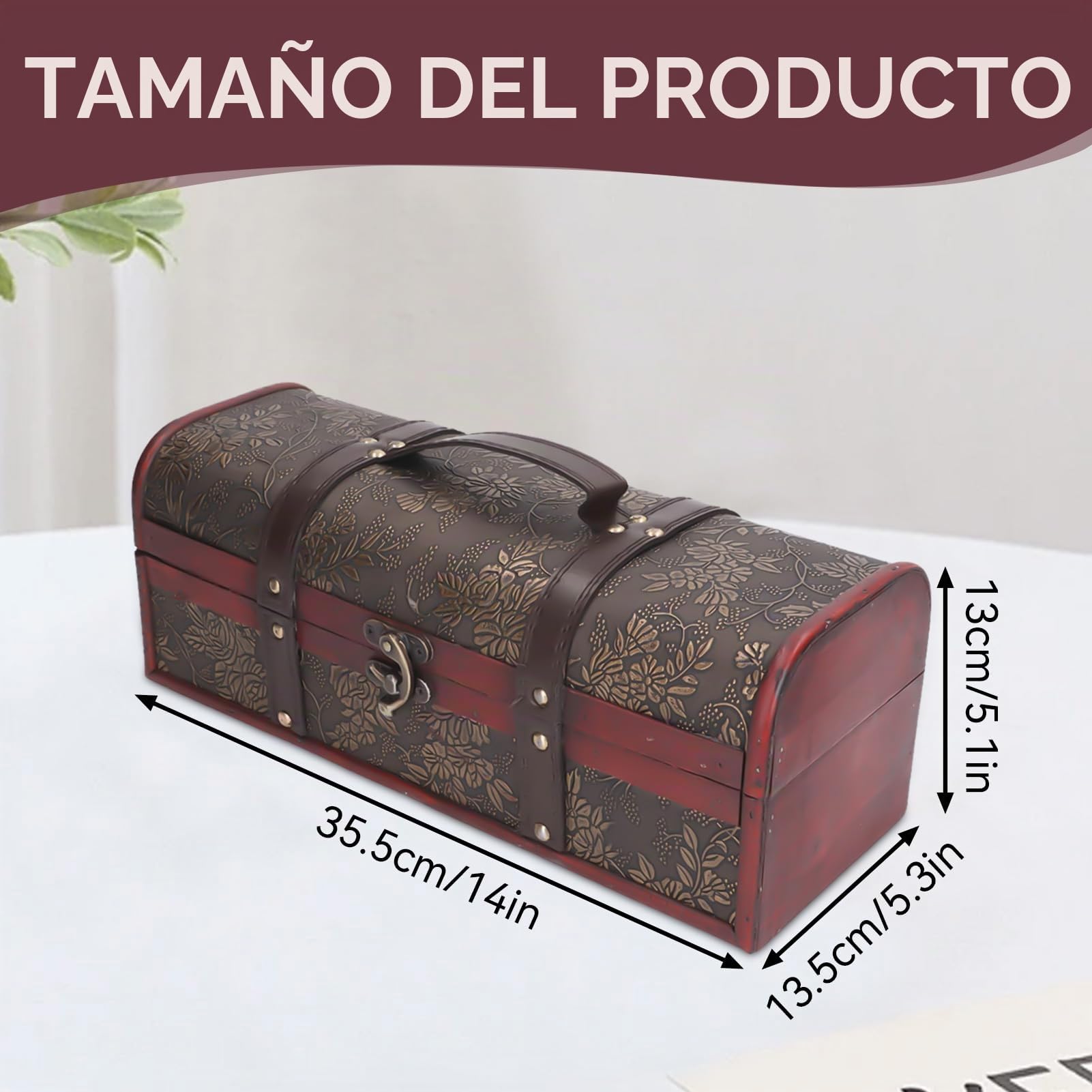 Cyrank Caja de madera para botellas de vino, caja de regalo vintage, caja de regalo para botellas de vino de madera vintage, caja de almacenamiento para vino tinto, champán, caja de vino individual