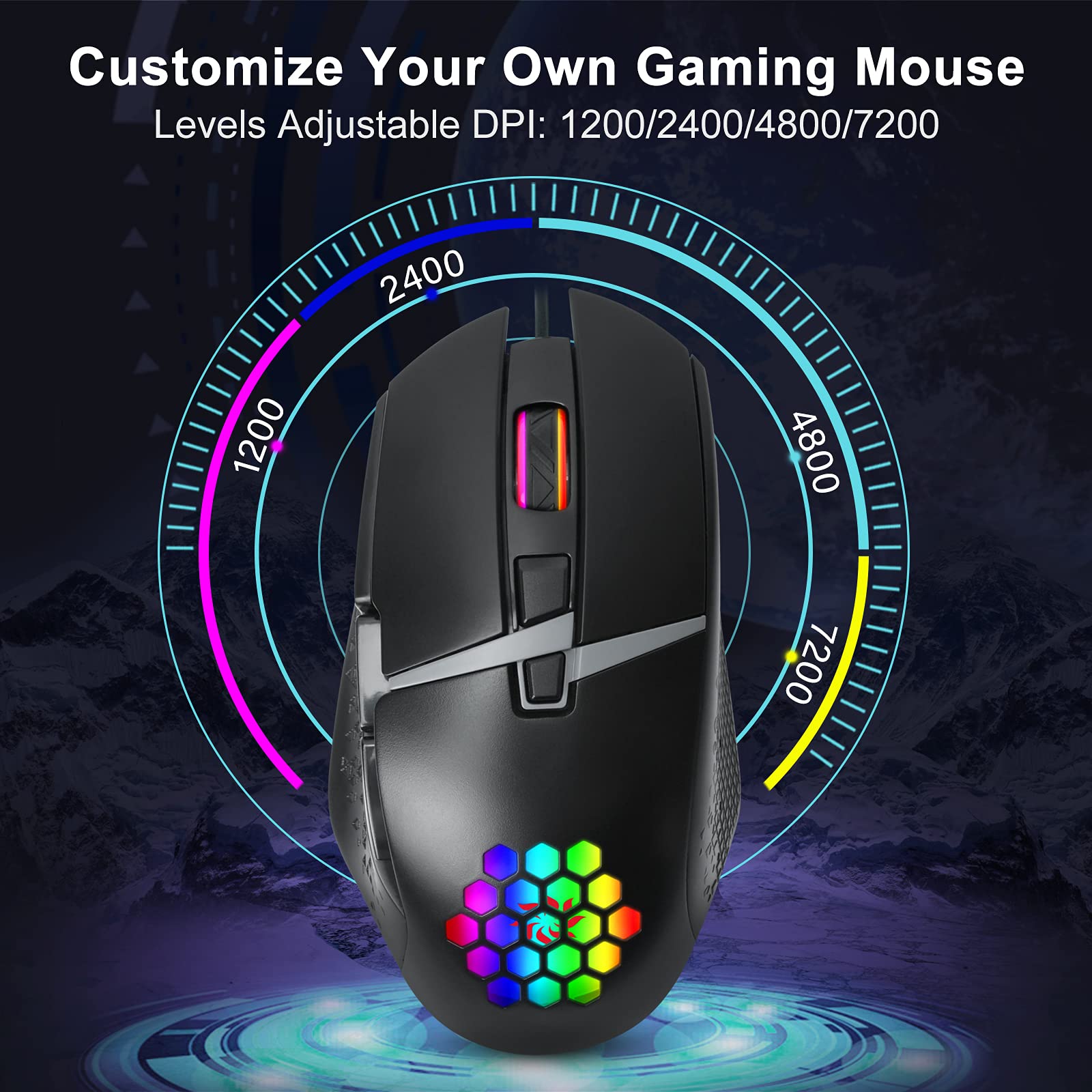 Alienware Elite Gaming Mouse AW958-12, 000 DPI - 5 On-The-Fly DPI Settings - 13 Programmable Buttons
