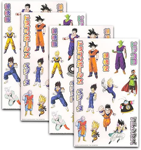 Miniatura 2 de Juego de calcomanías de Dragon Ball Z, paquete con más de 60 calcomanías de Dragon Ball Z con Goku, Vegeta, Piccolo y más  Suministros de fiesta de