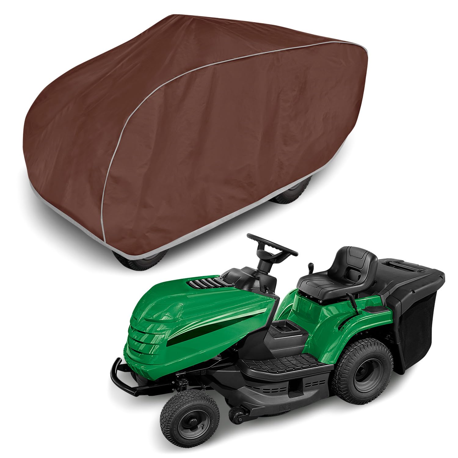 Cubierta impermeable para tractor de césped, cubierta para tractor de jardín con cesta de lona XL para cortacésped