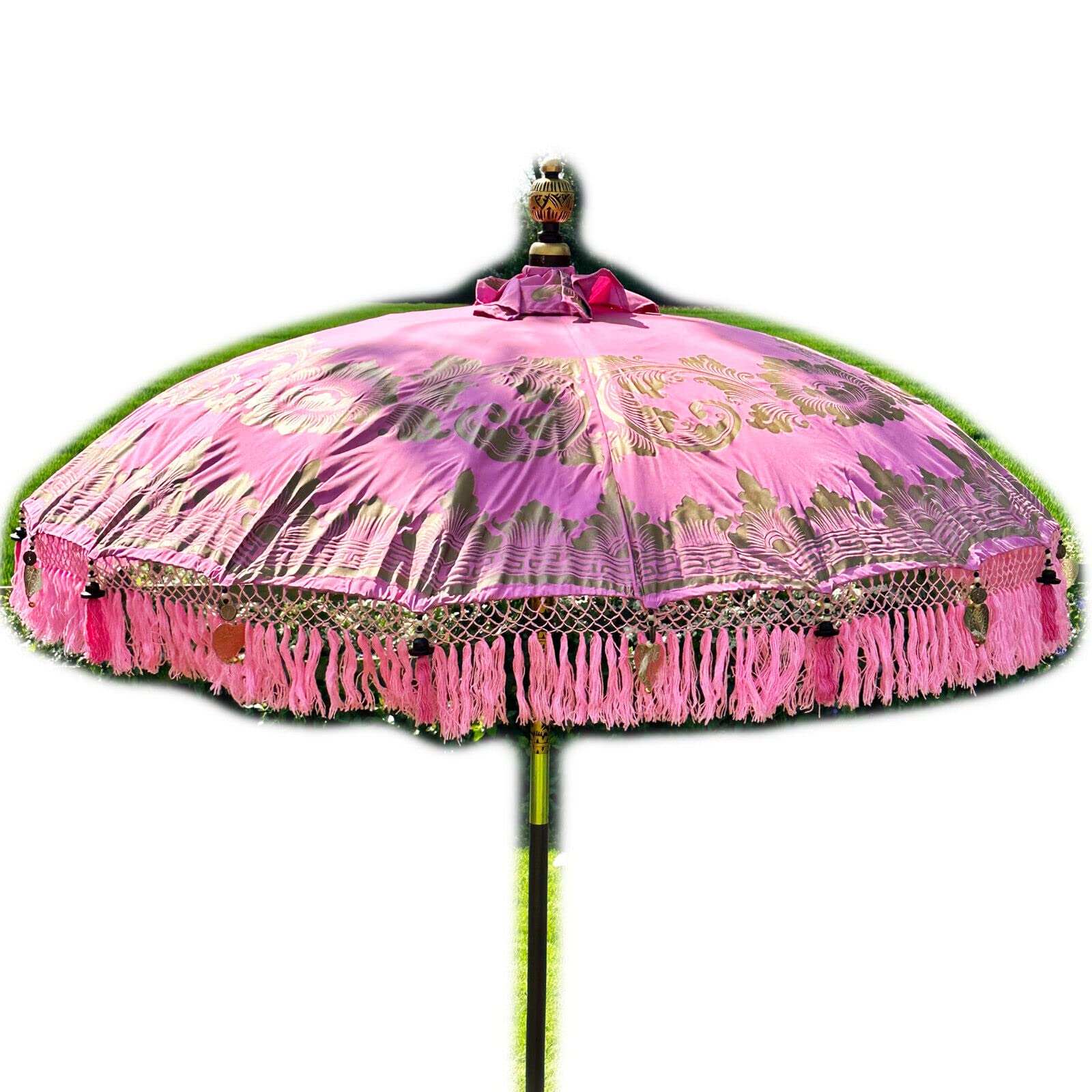 Darthome Bali Sun Parasol 2m Handmade Traditional Indonesian Garden Umbrella (Pink)