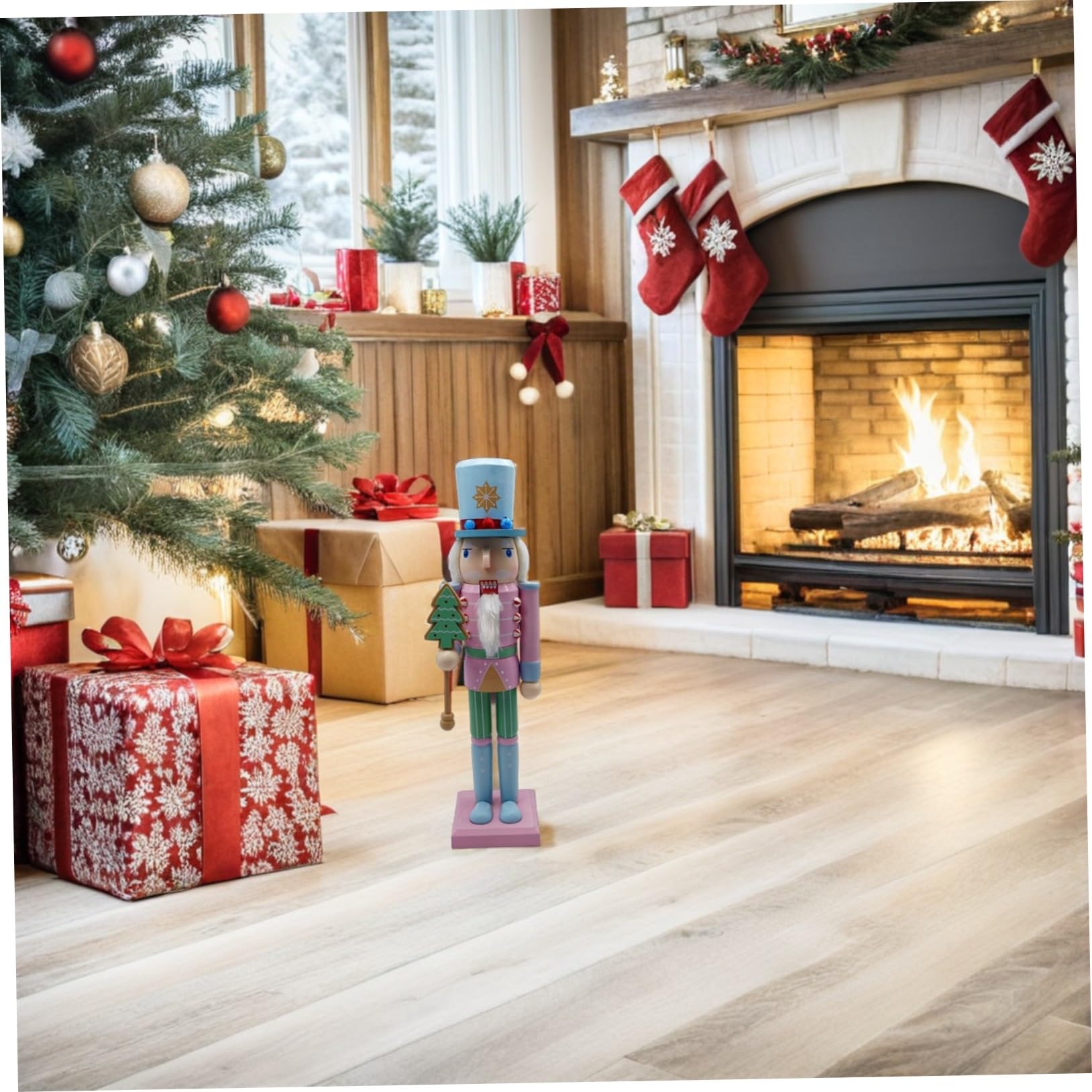 Nussknacker-Soldat-Ornament Traditionelle Hölzerne Figur Dekoratives Sammlerstück Für Weihnachten Handbemalt Passt Kaminsims Regal Oder Schreibtisch