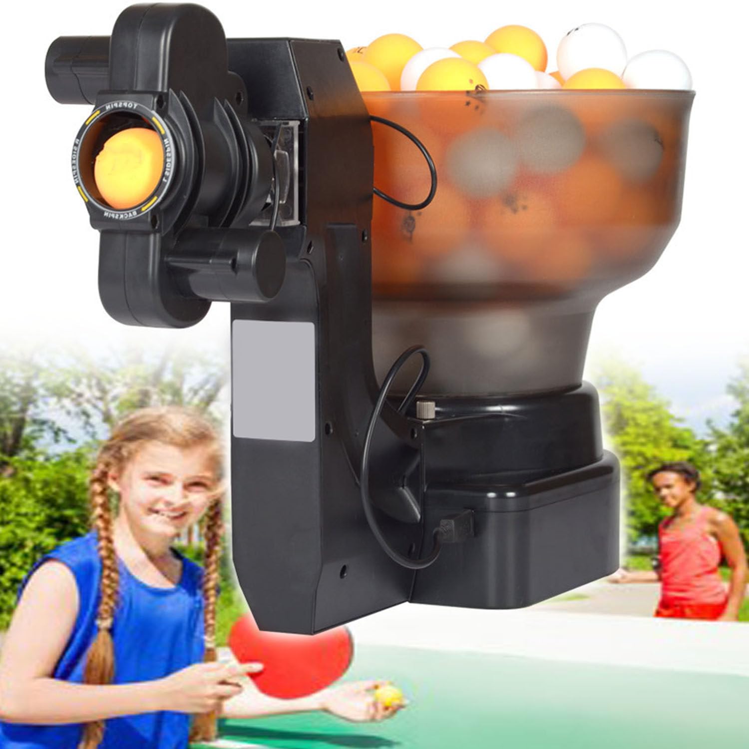 Oiyeknrd Ping Pong Ball Robot Launcher for Training,Table Tennis Machine,Ping Pong Ball Automatic Launcher Training Machine,Table Tennis Robot Trainer,With 100 Balls SingleHead