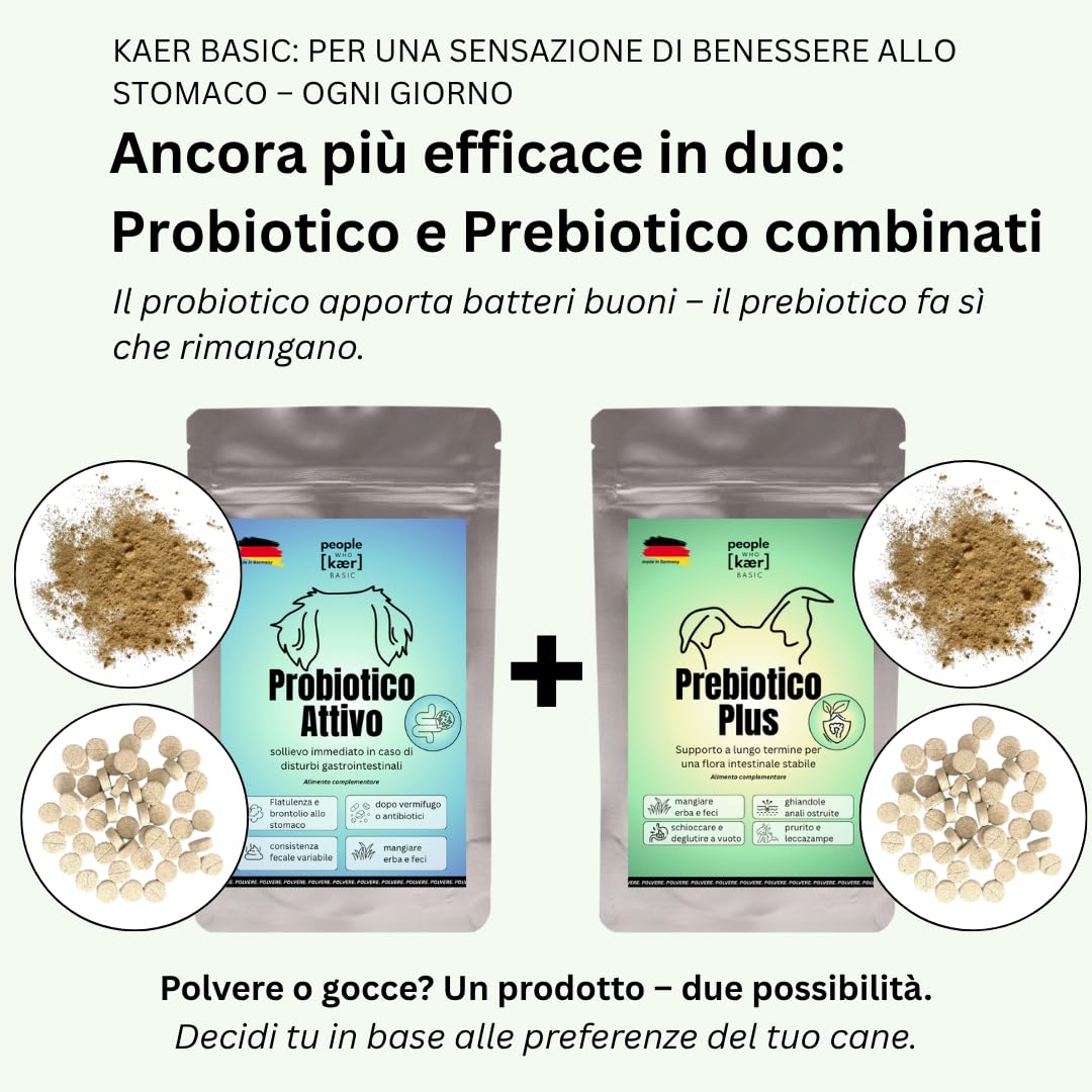 Prebiotici per Cani – Fermenti Lattici e Fibre per la Flora Intestinale, presso Prurito, Zampe, Ghiandole Anali e bruciore di stomaco, 150 Drops