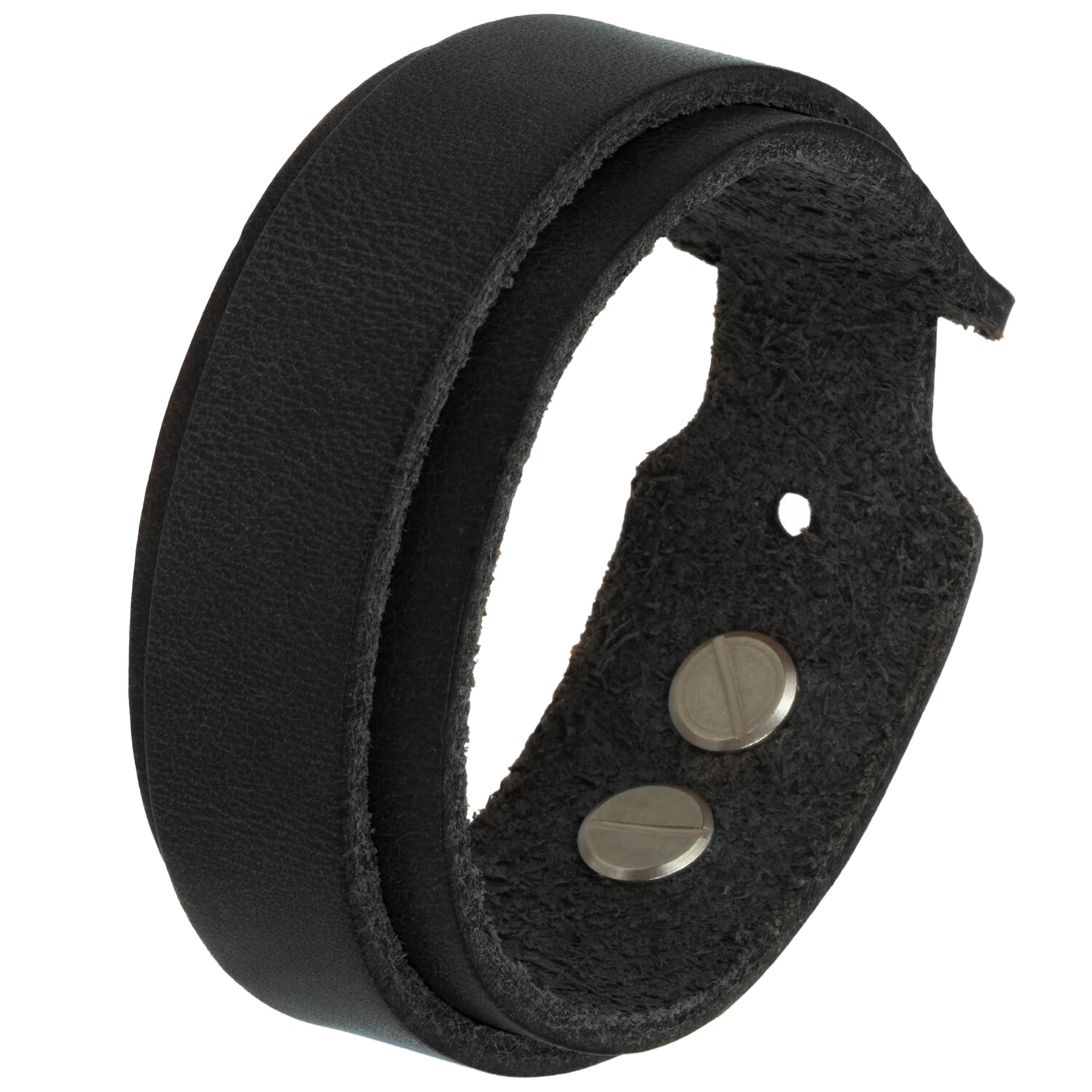 Simaru Bracciale in Vera Pelle 25 mm - Unisex - Conciato Vegetale - Borchie a Vite Resistenti - Anallergico