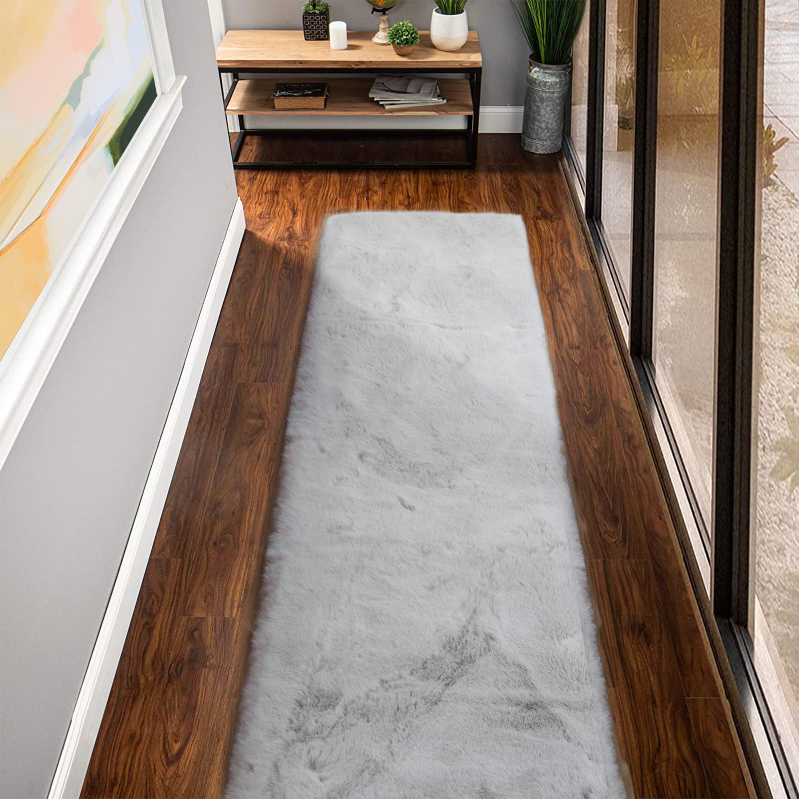 ORINOVA Tappeto Camera da Letto Grigio 60x240 cm Salotto Corridoio Morbido Tappeto Lavabile Moderno