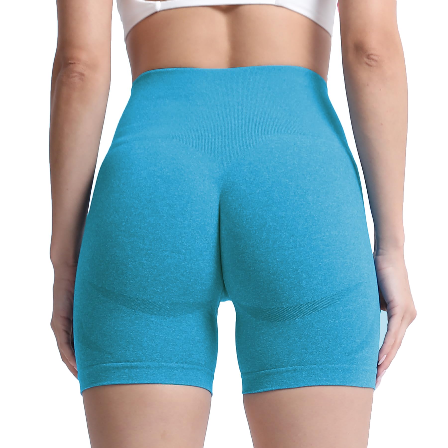 Aoxjox Contour Seamless Shorts for Women High Waist Workout Gym Biker Booty Running Yoga Short