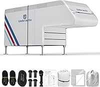 Vista 11 de Umbrauto - Cubierta para remolque de viaje RV de 35-38 pies, con techo de 7 capas, impermeable y a prueba de viento, incluye 4 fundas para llantas