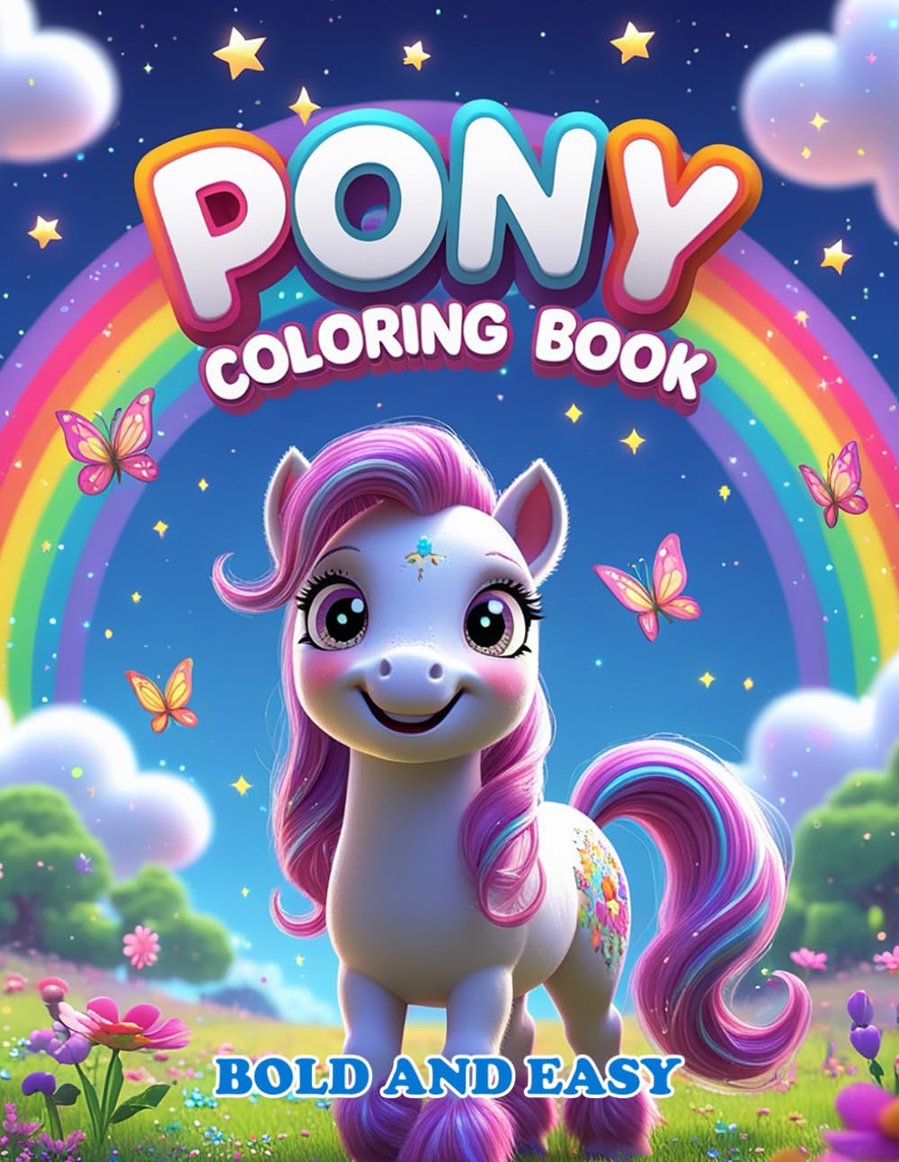 Cute Pony Coloring Book – Fun and Magical Coloring Adventure for Kids and Adults