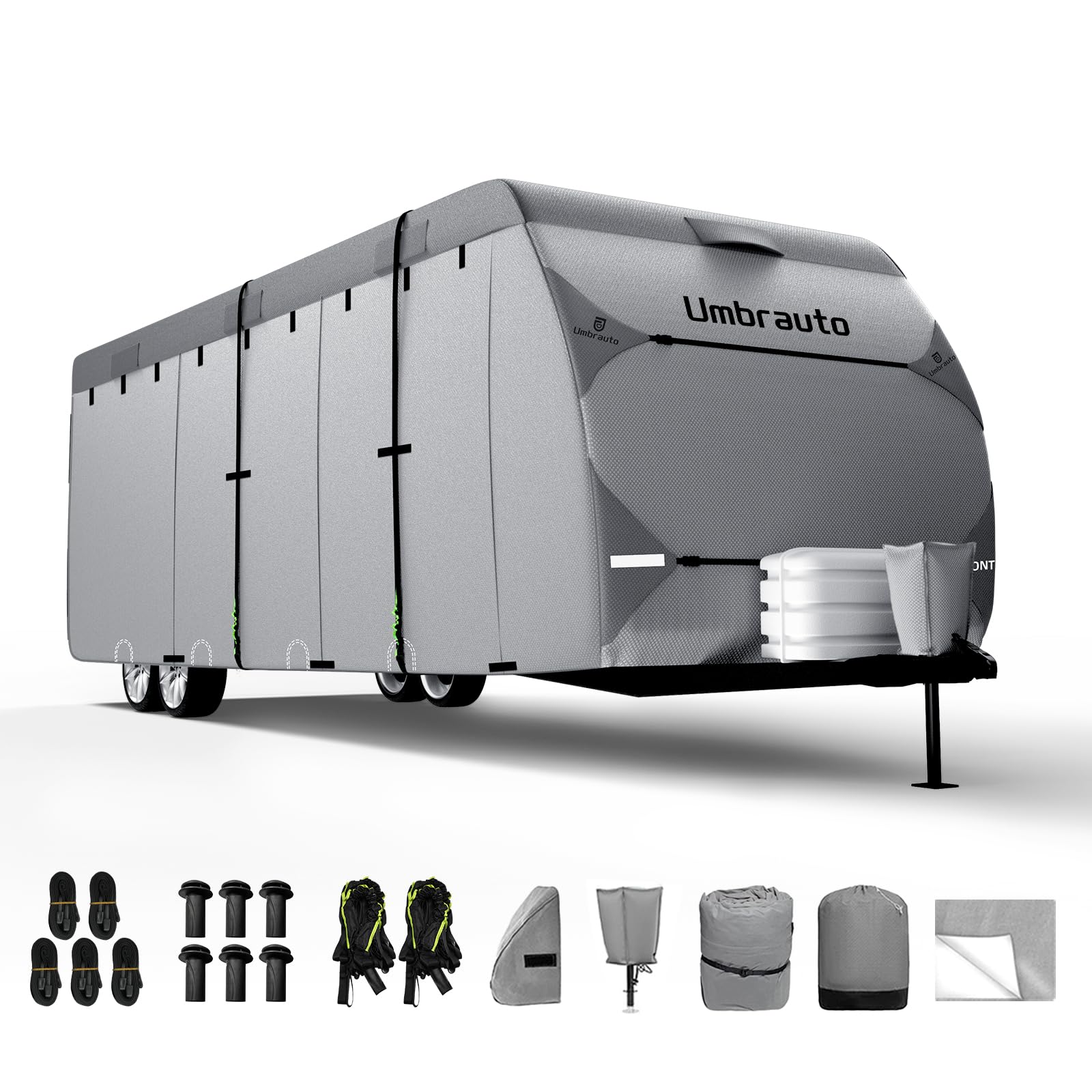 RV Cover Umbrauto Upgraded 7 Layers Top Camper Cover Windproof Travel