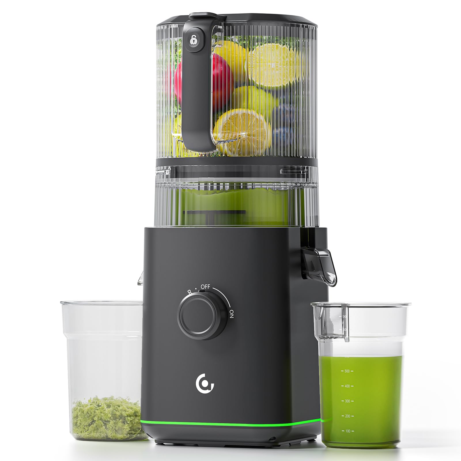 Cold Press Juicer 3-in-1 Juicer Machines with 6 1 Large Feed Chute for Whole Fruits Vegetables 85oz Large