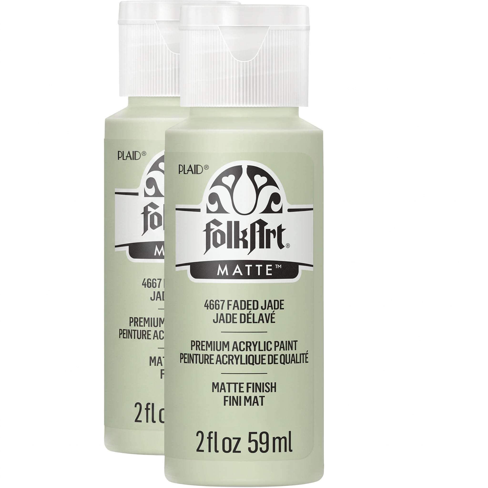 FolkArt Acrylic Paint, 2 oz, Faded Jade (Pack of 2)