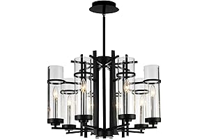 CWI Lighting Sierra 8 Light Up Contemporary Metal Chandelier in Black