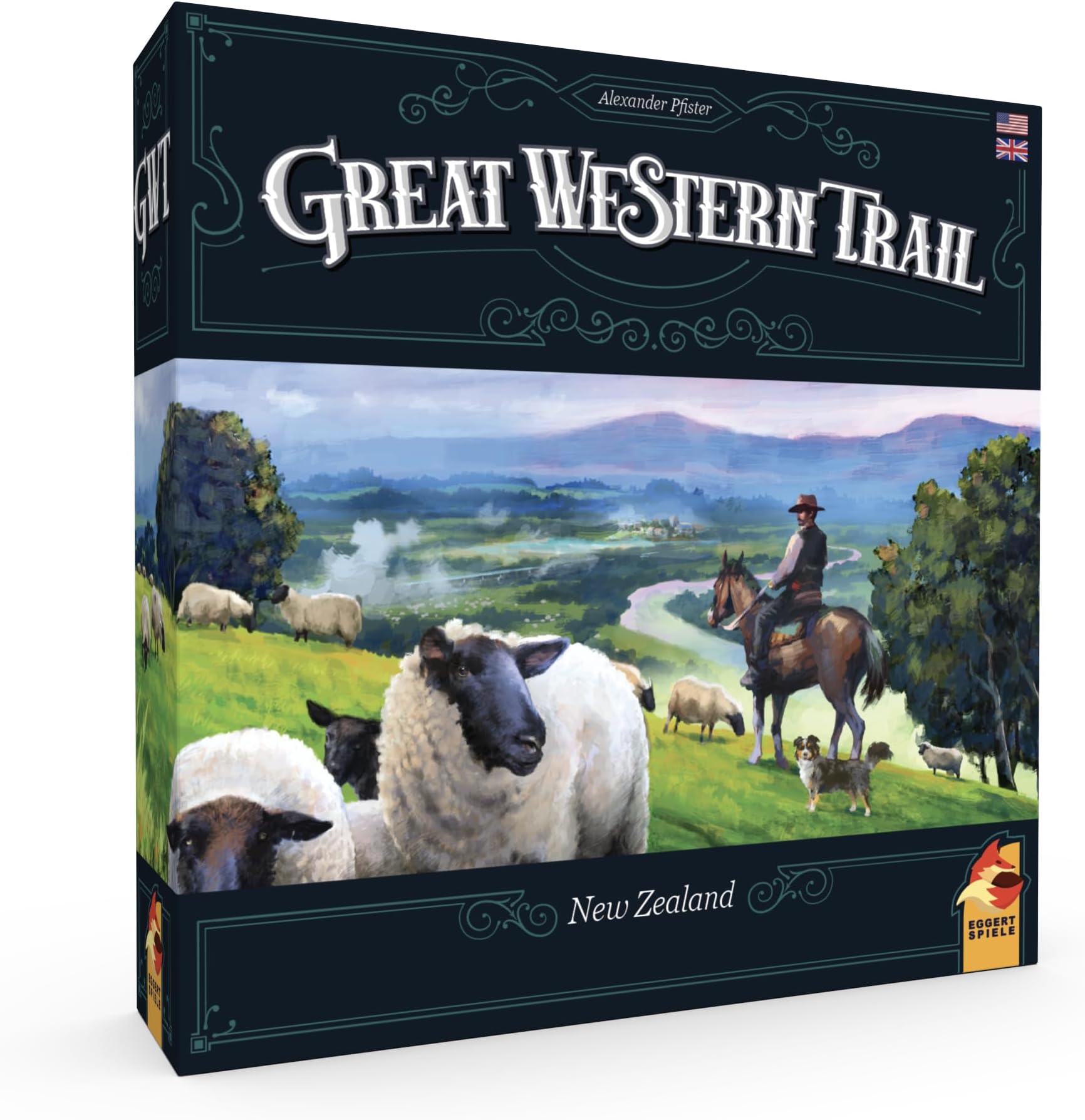 Plan B Games Great Western Trail 2nd Edition New Zealand Board - Cowboy Themed Strategy for Kids and Adults, Ages 12+, 1-4 Players, 70-150 Minute Playtime, Made by Eggertspiele