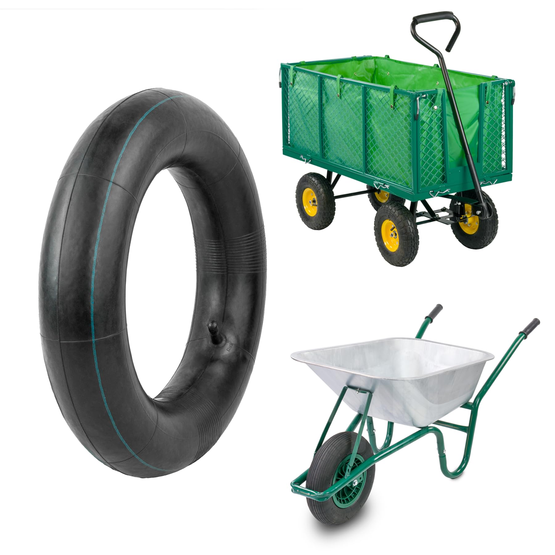 Kct Black 4.80 4.00-8 Straight Valve Stem Wheelbarrow Inner Tube For Carts, Trucks And Sack Barrows