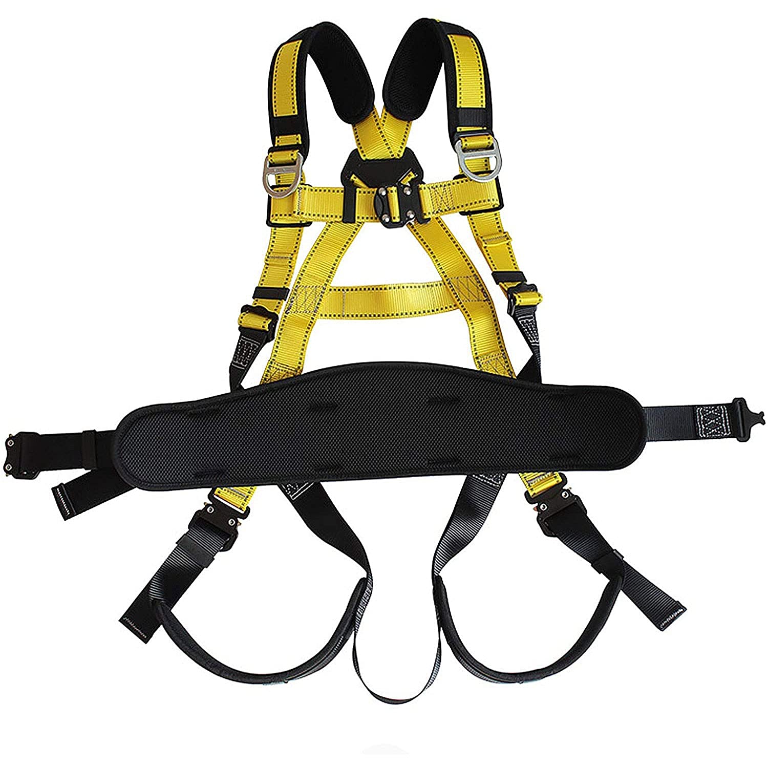 Protezione Anticaduta Di Sicurezza Set Di Imbracatura Con Cordino, Attrezzatura Per L'Arresto Di Caduta Kit Completo Di Imbracatura Sicurezza, Doppia Linea Di Vita Cordino Corda, Massimo 100 Kg