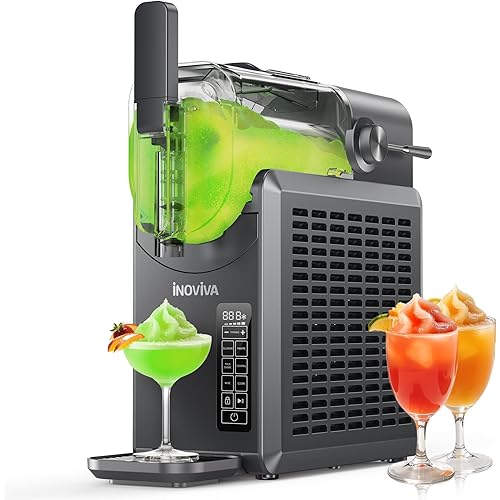 Slushie Machine, No Ice Needed, INOVIVA Slushy Machine for Home with Self-Cleaning Function, Professional Frozen Drink Maker, 5 Preset Programs, Frozen Margaritas, Frappés, Milkshake, and More