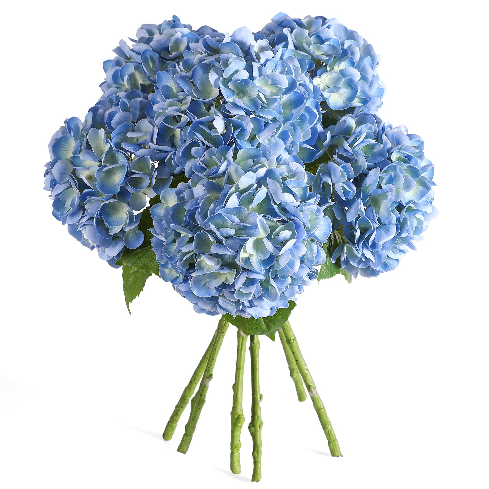 Kisflower 6PCS 22-inch Real Touch Faux Hydrangea Stems