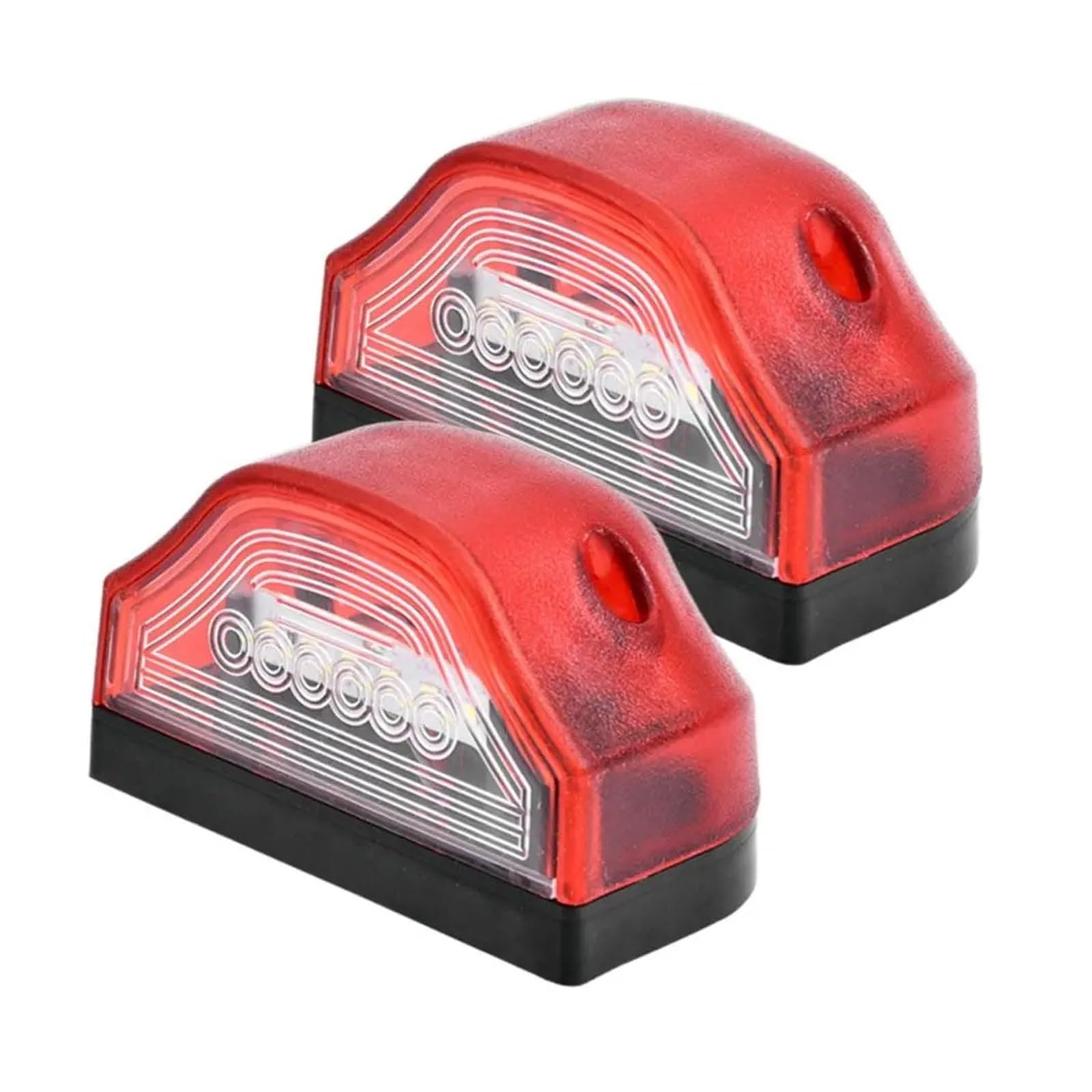 Plafoniere Targa Luce Targa Universale A 6 LED 12V 24V Di Guida Posteriore Bianca Lampada Posizione Laterale Per Auto Moto Camion Rimorchio Van(Red)