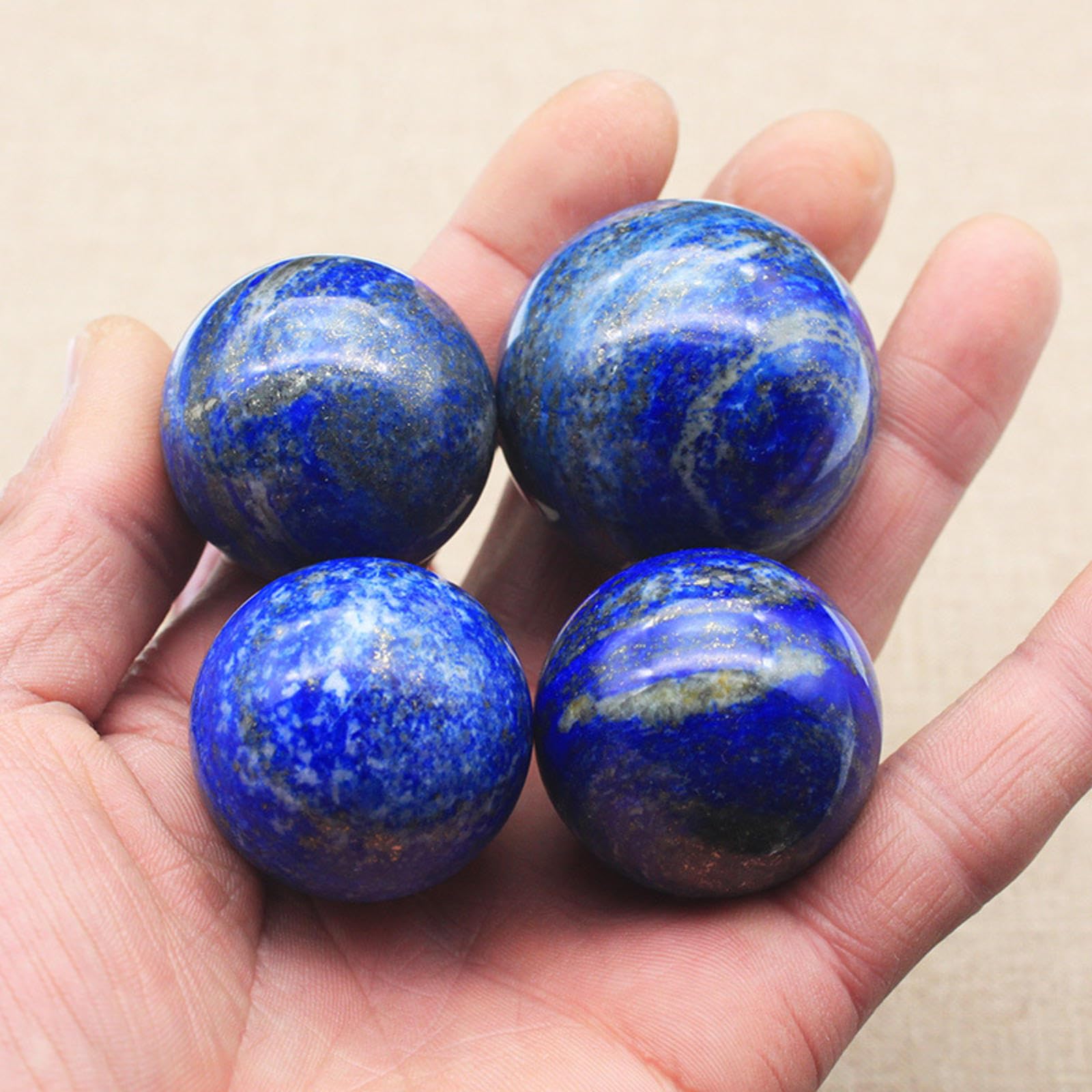 Amazon.co.jp: 水晶玉 水晶 丸玉 青 天然ラピスラズリブルー水晶玉 
