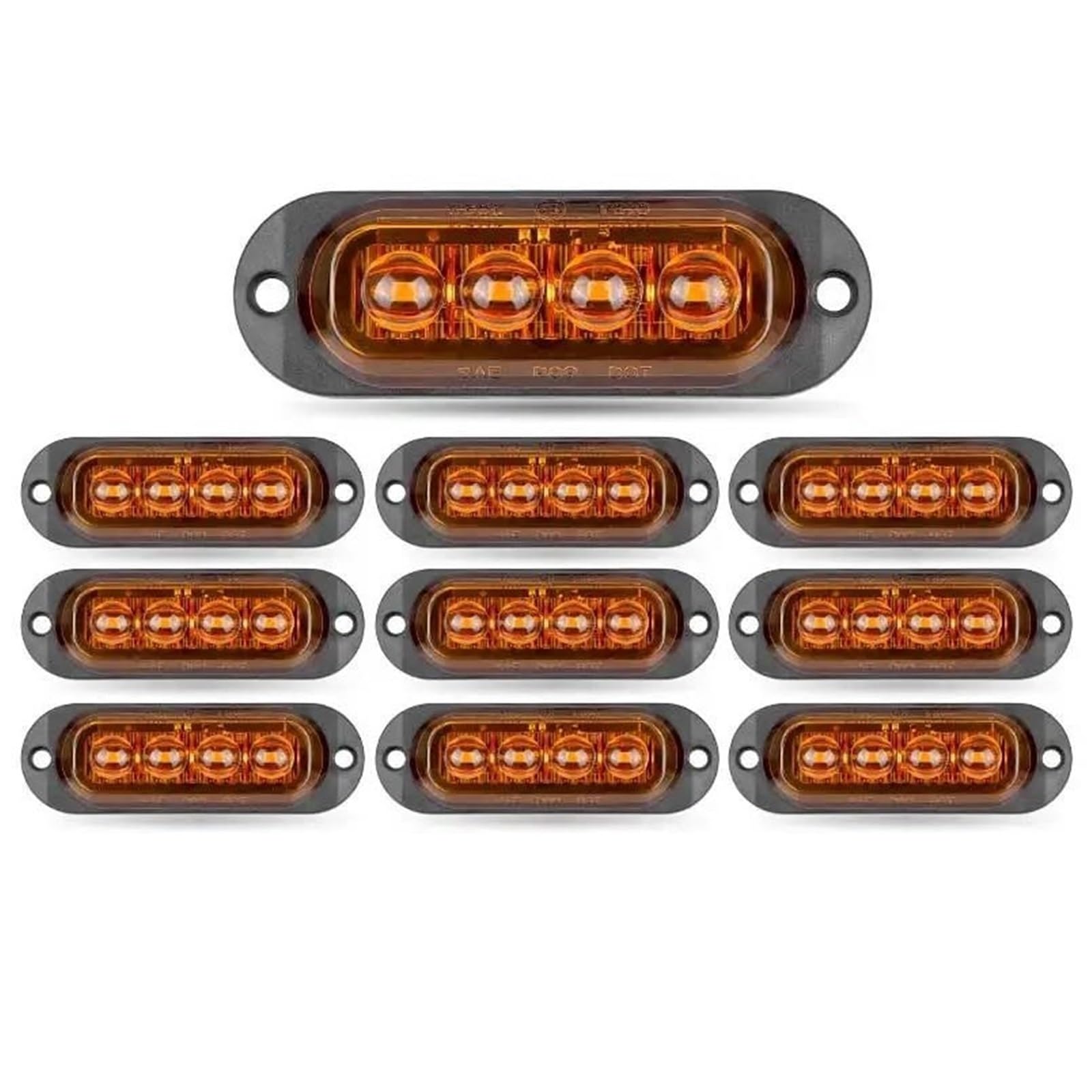Freccia Auto Luce Di Segnalazione Laterale A LED Da 12 V E 24 V, Per Rimorchi, Camion, Roulotte, Barche Indicatore Laterale(10pcs Yellow)