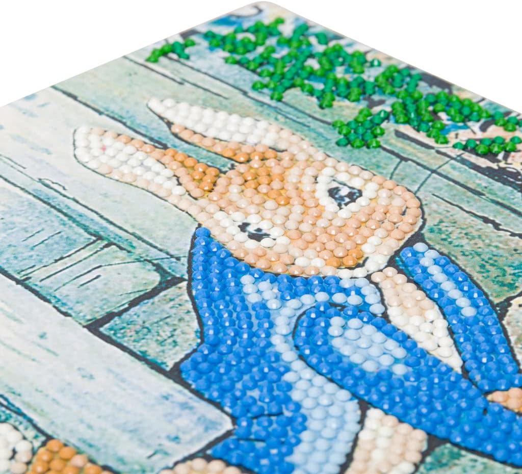 Crystal Art Card Kit - Peter Rabbit Under The Fence - Create Your Own Card