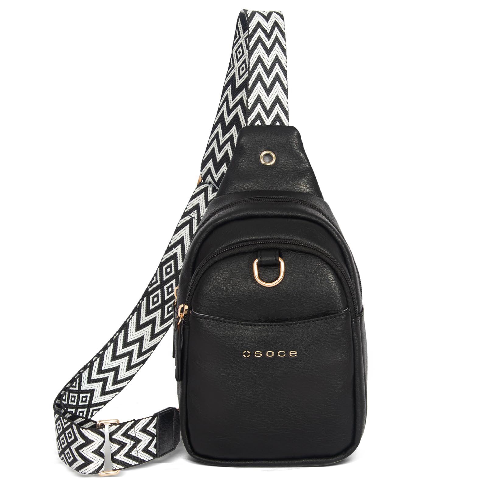 Crossbody Bag with Anti-Theft Crossbody Bag Women RFID Pocket, Small Shoulder Bag with Anti-Theft Zipper Clips, Adjustable Strap, Perfect for Shopping and Travel.（Black）