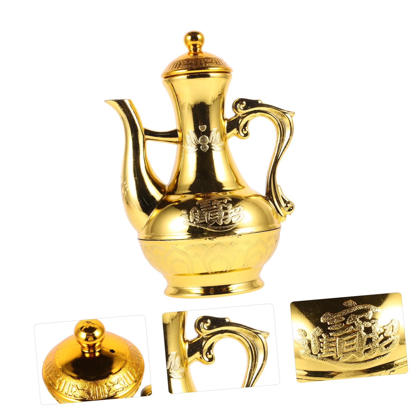 COLLBATH Retro Wine Kettle for Buddha Worship Antique Wine Jug Buddha Water Offering Jug Wine Water Offering Pot Buddha Decoration