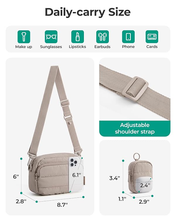 BAGSMART Crossbody Bags for Women with Mini Pouch, Puffer Hobo Travel Purse by BAGSMART - Used condition - Image 4