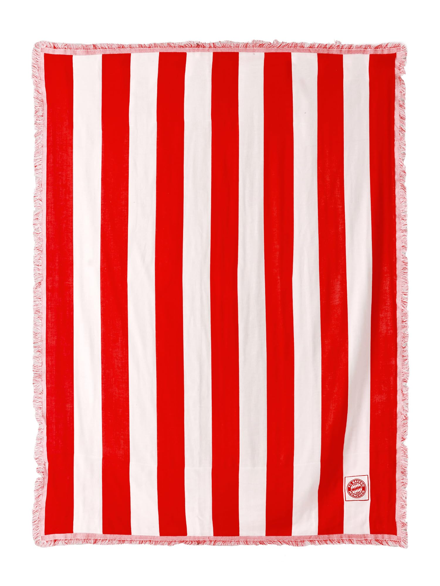 FC Bayern München Sommerdecke Kuscheldecke 130 x 170 cm (Rot/Weiß) I Flauschige Sofadecke mit Vereinswappen I Offiziell lizenziert