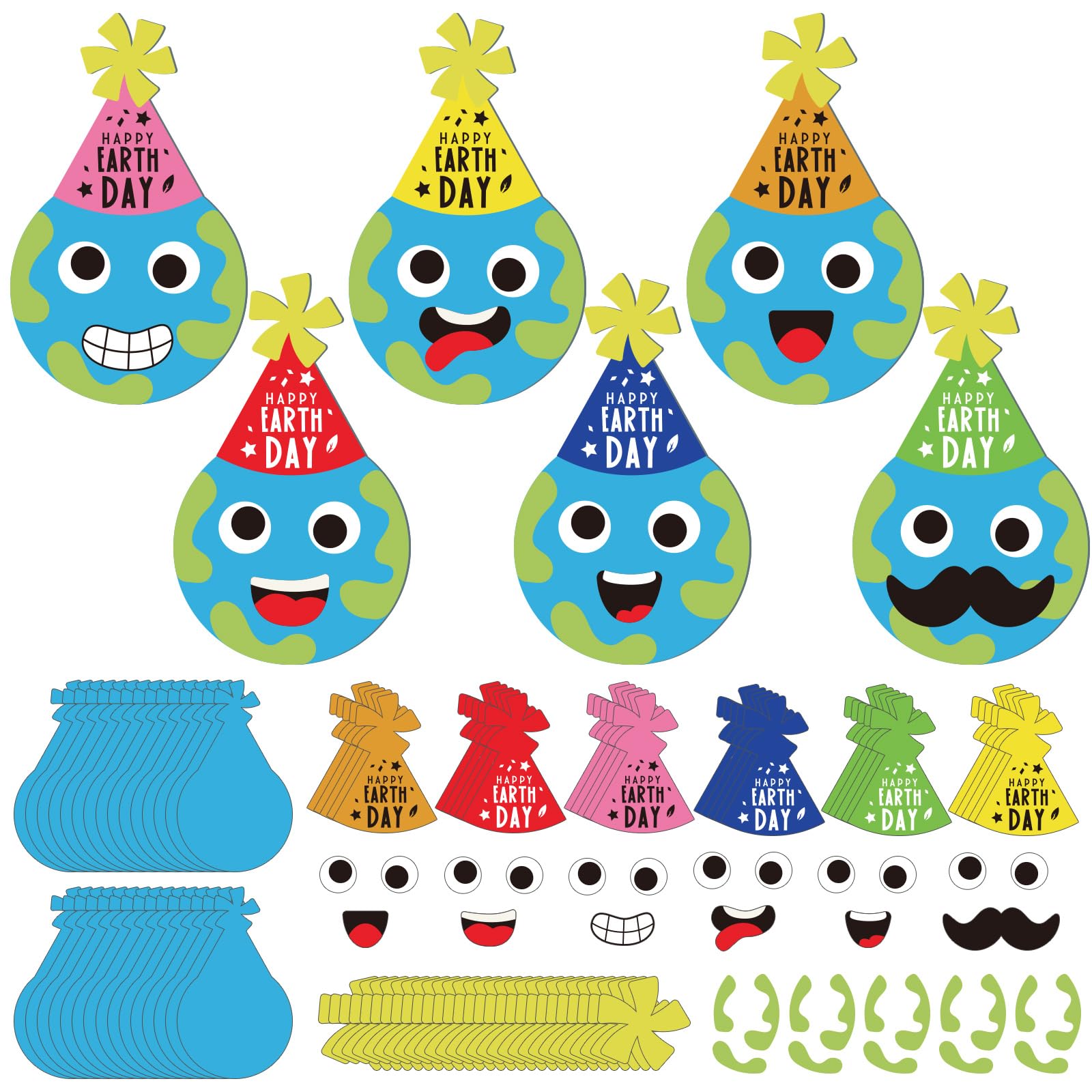 Rotatingpals 30 Set Earth Day Magnet Craft Kit for Kids, Happy Earth Day Celebration Magnet Craft Kit Make Your Own Kit for Home School Educational Learning Activities Party Supplies