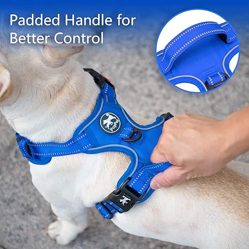Miniatura 4 de PoyPet Arnés para perro, pechera reflectante, sin tirones ni estrangulamiento, chaleco ajustable para mascotas, con 2enganches para la correa con