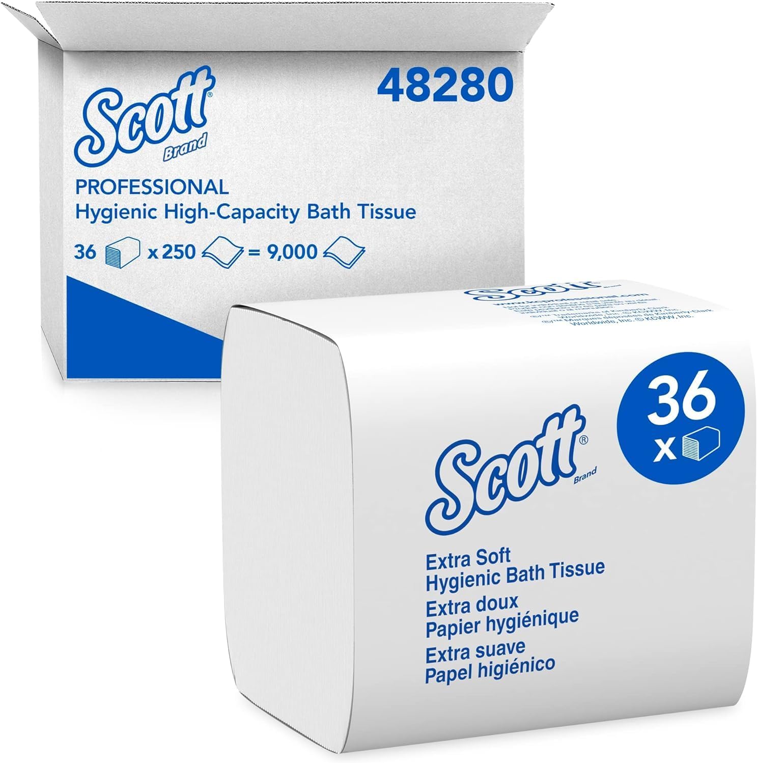 Control Hygienic Bath Tissue, Septic Safe, 2-Ply, White, 250/Pack, 36 Packs/Carton