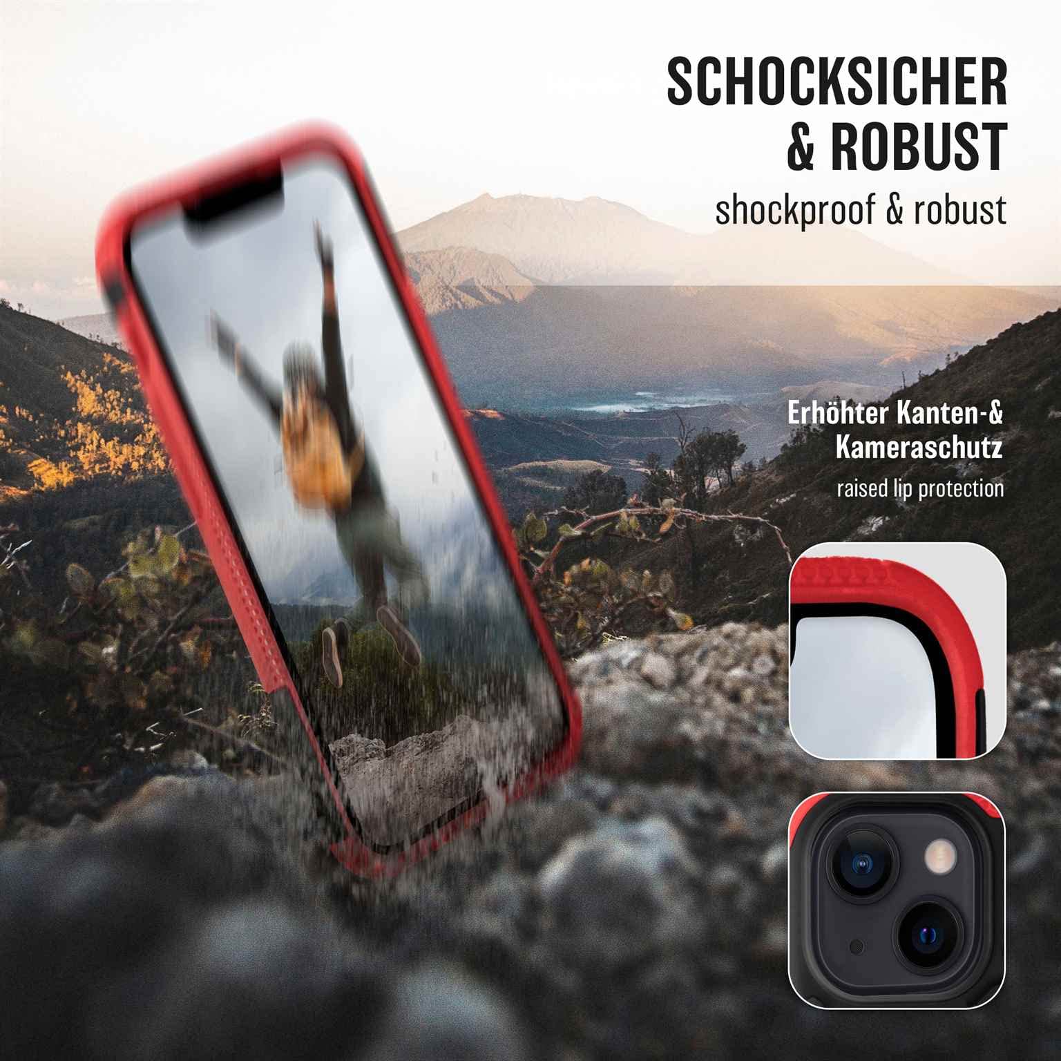 ONEFLOW Custodia morbida compatibile con Apple iPhone 14 Pro Max, in silicone, bordo rialzato per la protezione dello schermo, a doppio strato, crema opaca