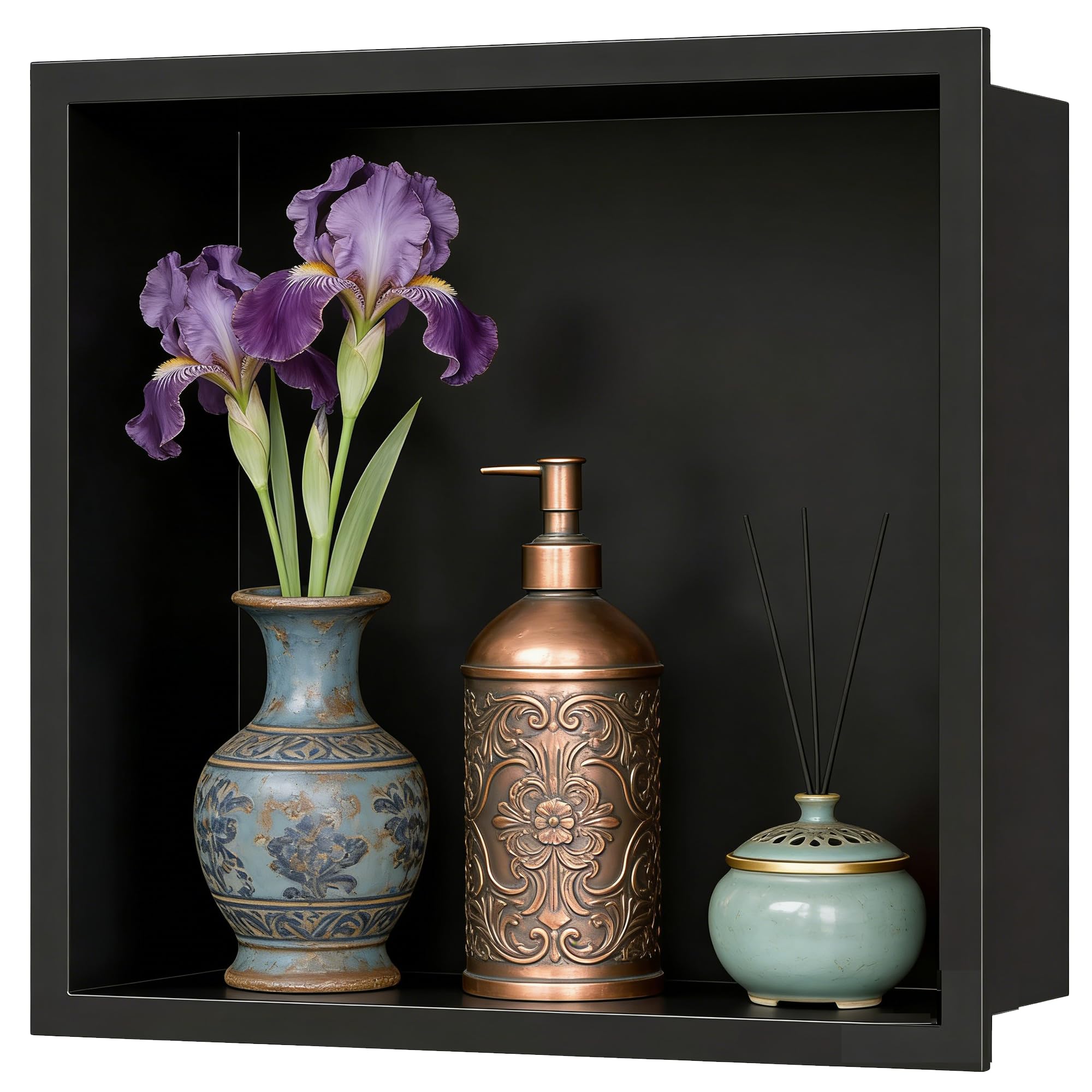 Niche Murale Douche en Acier Inoxydable - 32x32 cm - Économie d'Espace