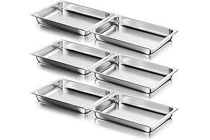 WantJoin Durable Commercial Grade Stainless Steel Restaurant Steam Table Pans Hotel Pan Set (2.5 Inch)