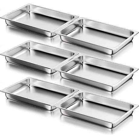 WantJoin Durable Commercial Grade Stainless Steel Restaurant Steam Table Pans Hotel Pan Set (2.5 Inch)