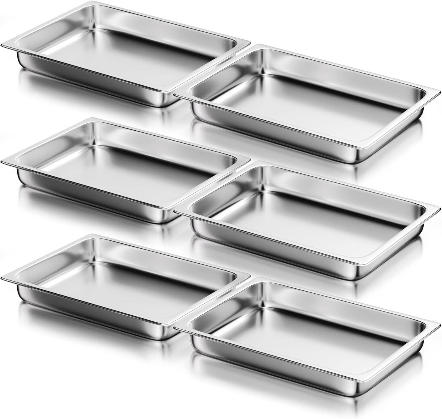 (Similar)(4pack) WantJoin Full Size Steam Table Pans, Pack 2.5 Inch Deep Restaurant Steam Table Pans Commercial, Hotel Pan Made of 201 Gauge Stainless Steel