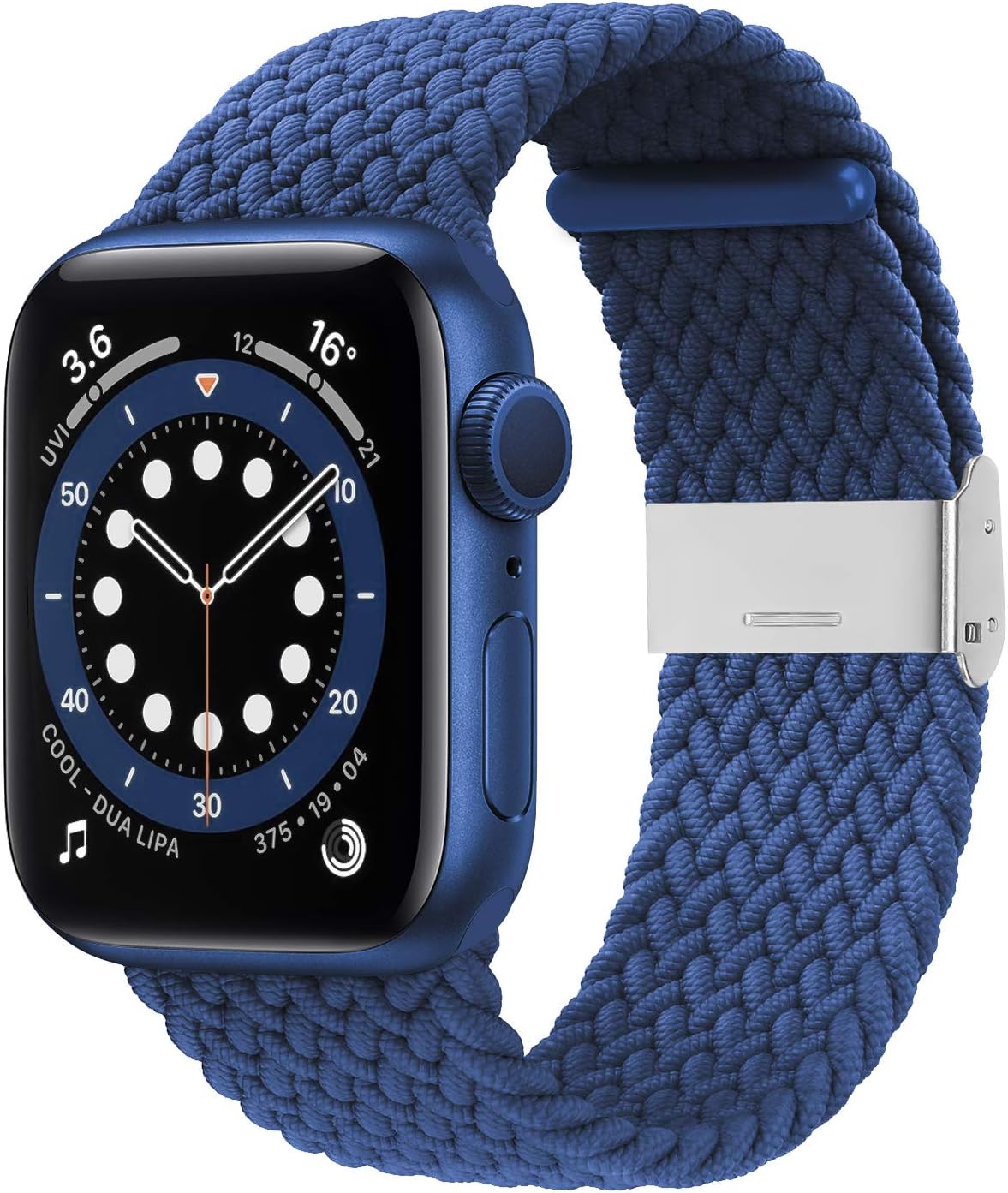 Bagoplus Compatible with Apple Watch iWatch Bands 38mm 40mm 42mm 44mm Women Men, Adjustable Braided Solo Loop Stretchable Elastics Sport Wristband for iWatch Series 6/SE/5/4/3/2/1 with Buckles