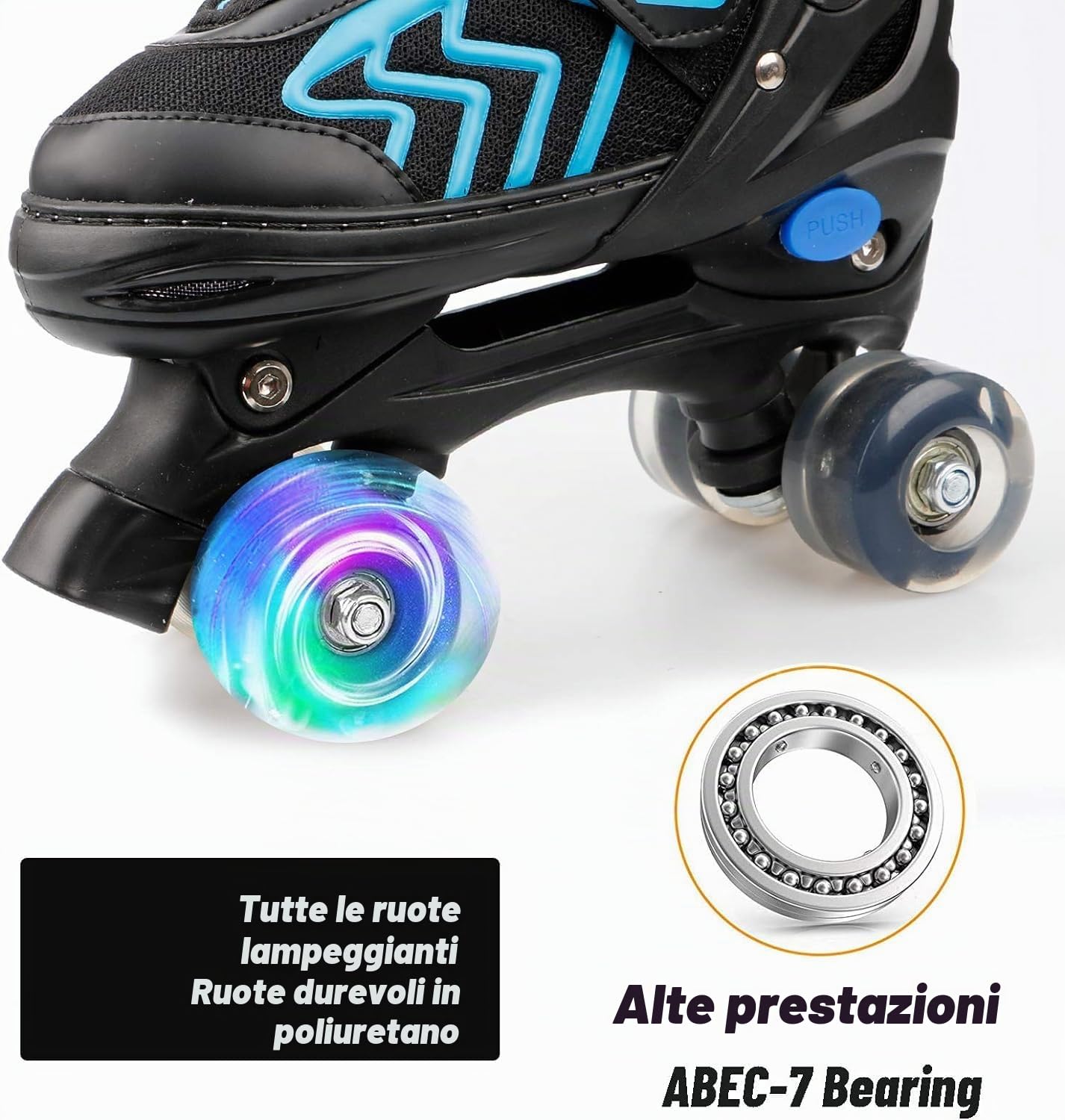 Pattini a Rotelle per Bambini Regolabili con Ruote Luminose, Pattini a Rotelle per Ragazze e Ragazzi, per Interni, Esterni e Tempo Libero, Design Traspirante