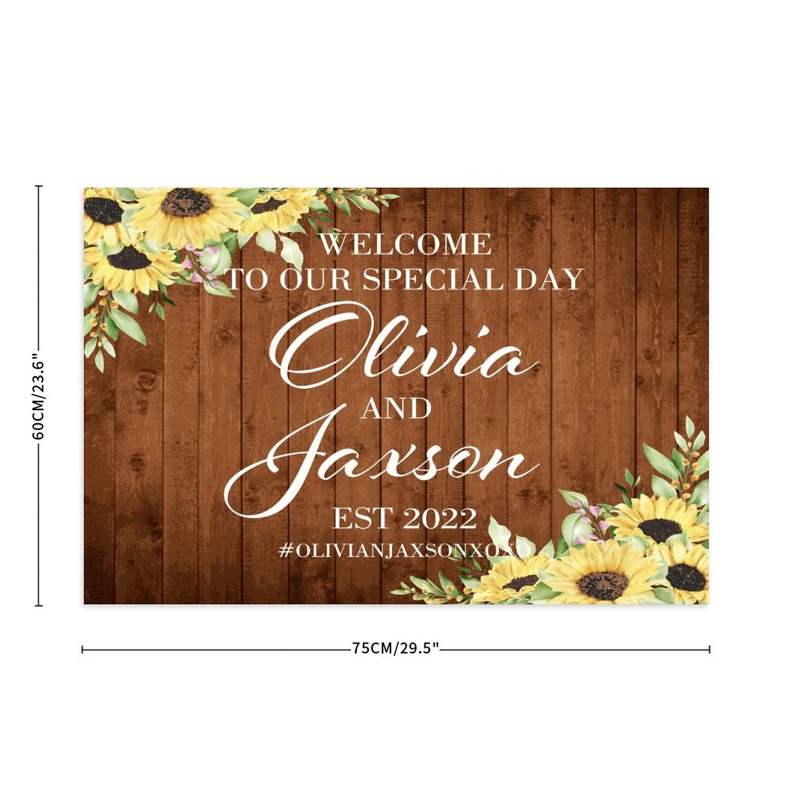 Panneau de bienvenue pour mariage avec inscription « Welcome to Our Special Day » en bois vintage pour mariage, mariage, réception, cérémonie, fiançailles, fête, 50,8 x 76,2 cm